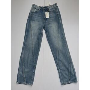 Forever 21 Premium High-Rise Straight Leg Jeans Size 26 Light Wash New With Tags